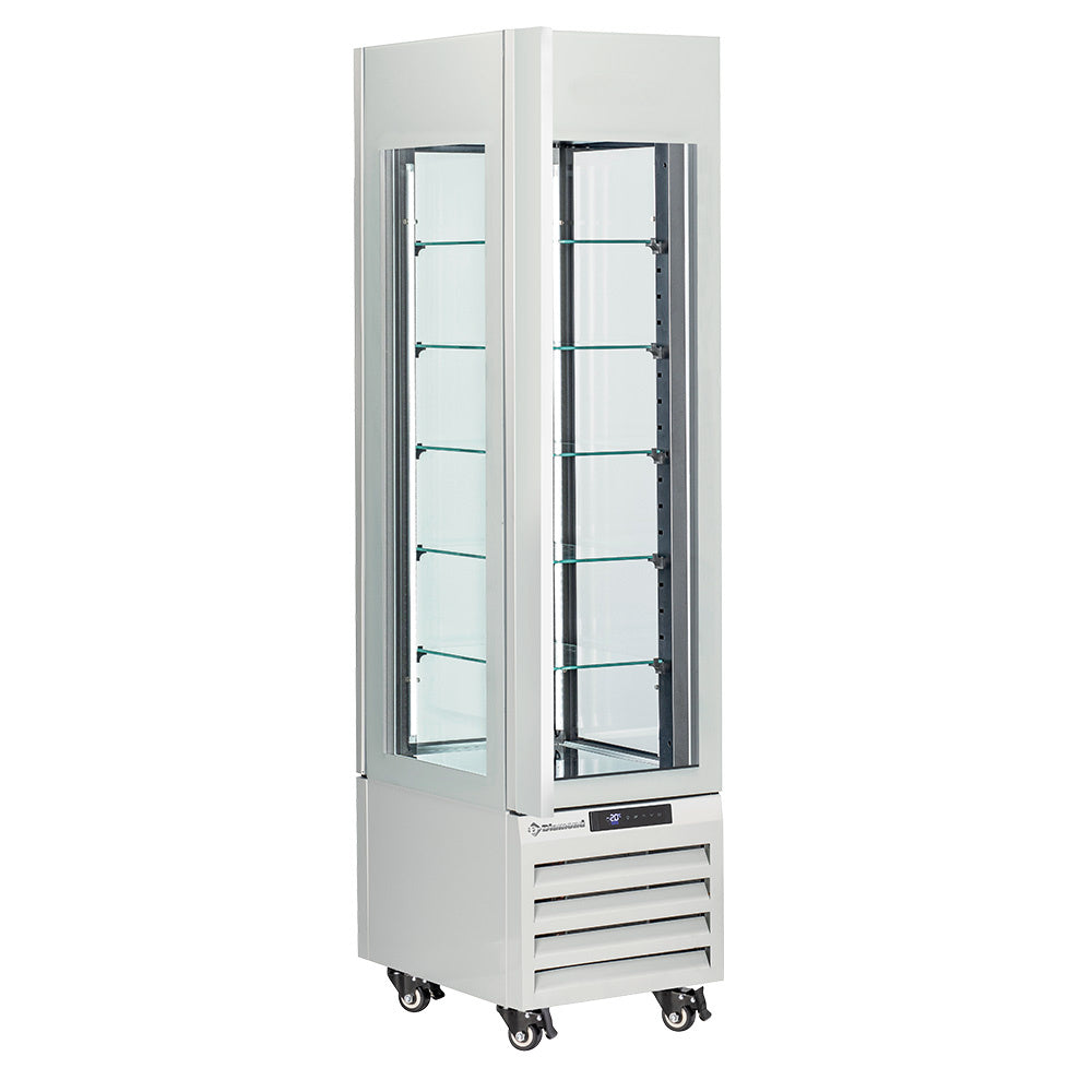 Diamond FULL vitrine 260 Lt., 5 glazen niveaus, geventileerd -IJS &amp; GEBAK - WIT - MAX/305-BW