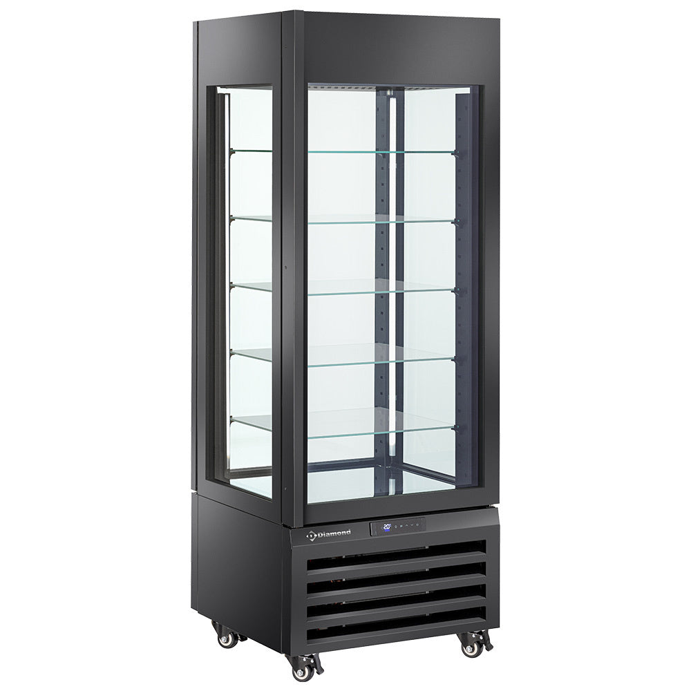 Diamond FULL Vitrine 440 Lt., 5 Glasebenen, belüftet - EIS &amp; GEBÄCK - SCHWARZ - MAX/507-BB