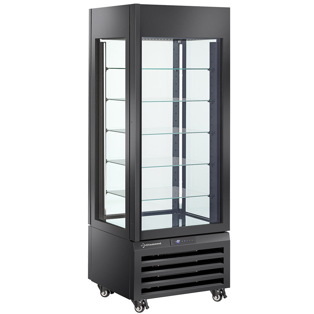 Diamond FULL vitrine 440 Lt., 5 glasniveaus, geventileerd - GEBAK - ZWART - MAX/507-PB