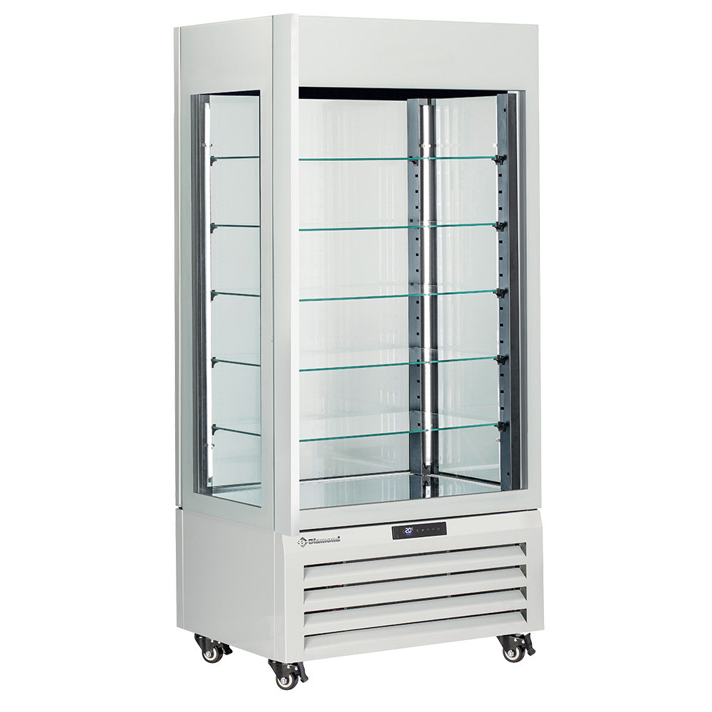 Diamond FULL vitrine 600 Lt., 5 glazen niveaus, geventileerd - IJS &amp; GEBAK - WIT - MAX/609-BW