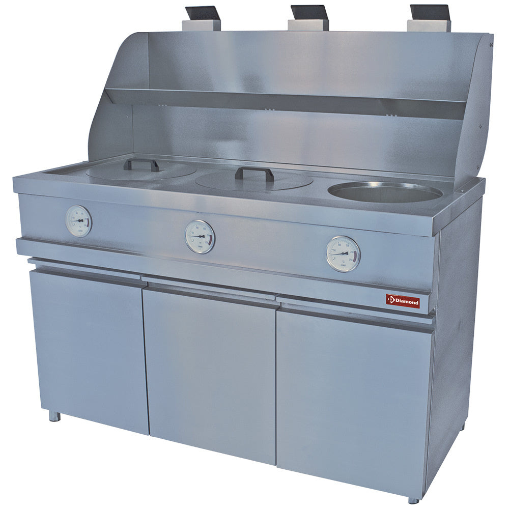 Diamond Gas fryer HEAVY DUTY, 3 round basins, mechanic - MIKA/3-MC