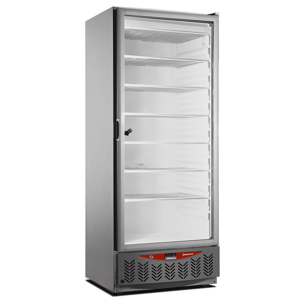 Diamond Static freezer, glass door, 525 liters, GN2/1+600x400, stainless steel - NFT55/X-R2G