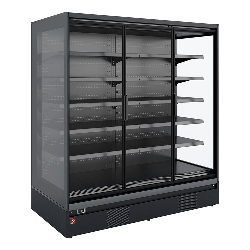 Diamond Refrigerated wandelement, self-service, draaideuren - VOLLEDIG ZWART - RNP39-U5