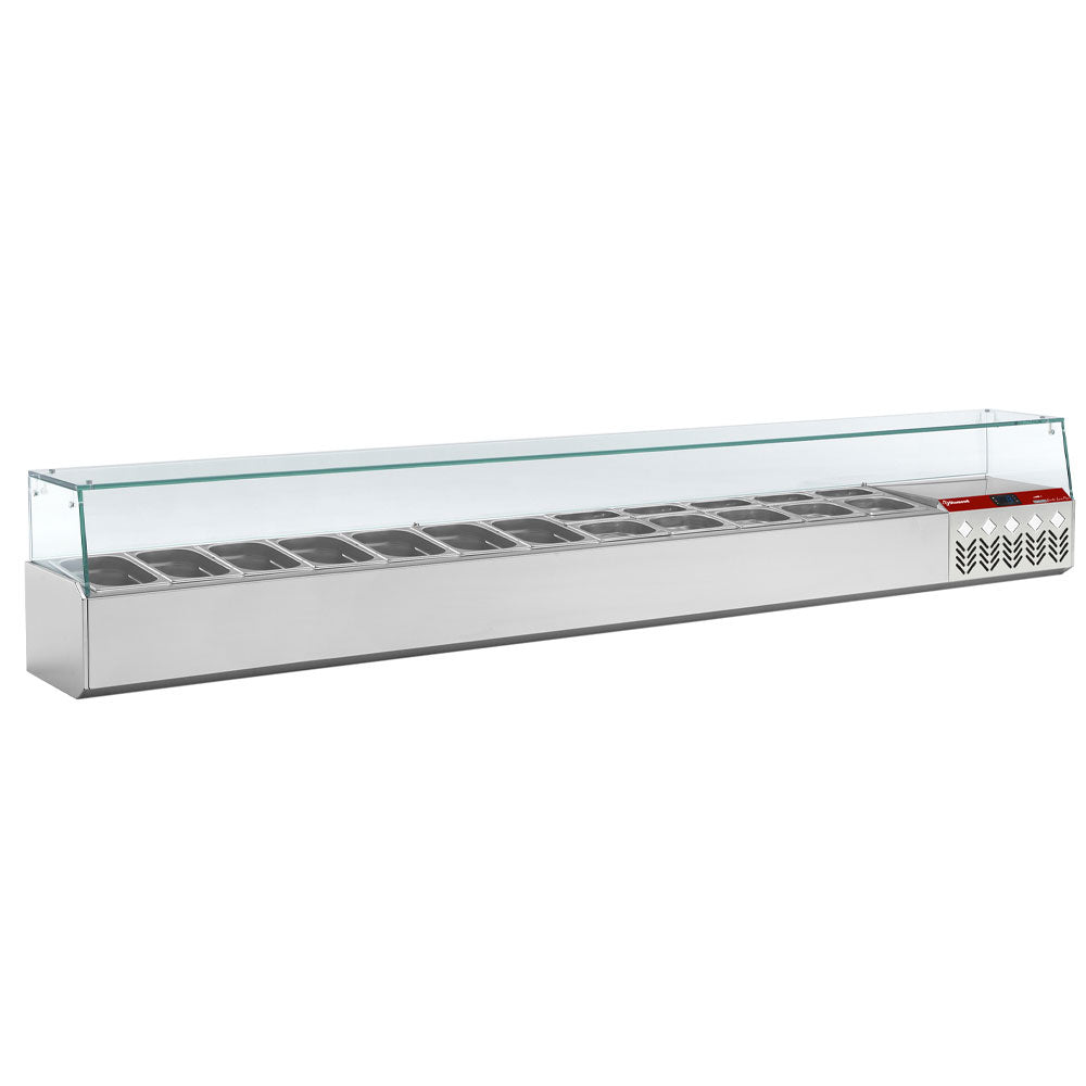 Diamond Refrigerated structure GN 12x1/4, 1x1/9, with right glass - SX249G/PP9