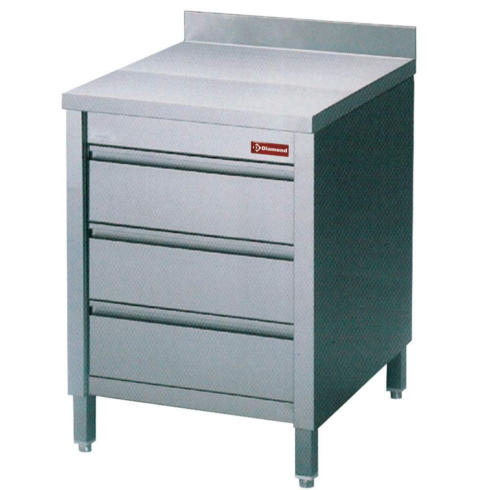 Diamond Table on cupboard with 3 drawers GN1/1 - TACS67/B-D
