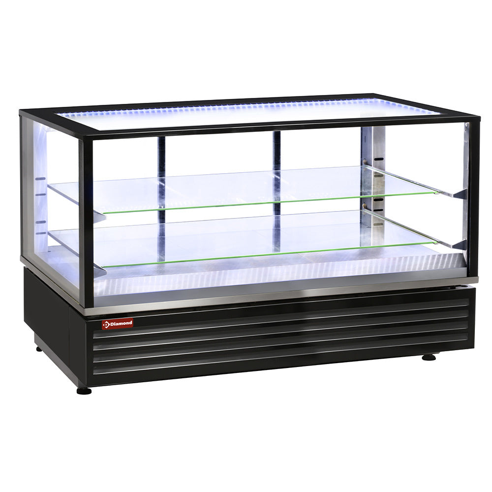 Diamond Heated display case EN or GN, ventilated, 2 levels, BLACK - VHDG-B1