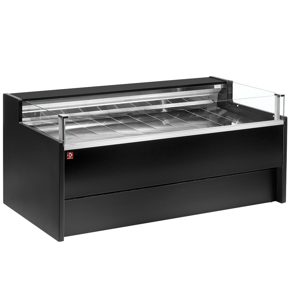 Diamond Refrigerated display counter with glass Self-service, ventilated, with reserve - BLACK - VZ25/B5-VR2/SS