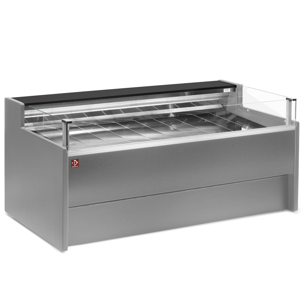 Diamond Refrigerated display counter with glass Self-service, ventilated, with reserve - GREY - VZ15/G8-VR2/SS