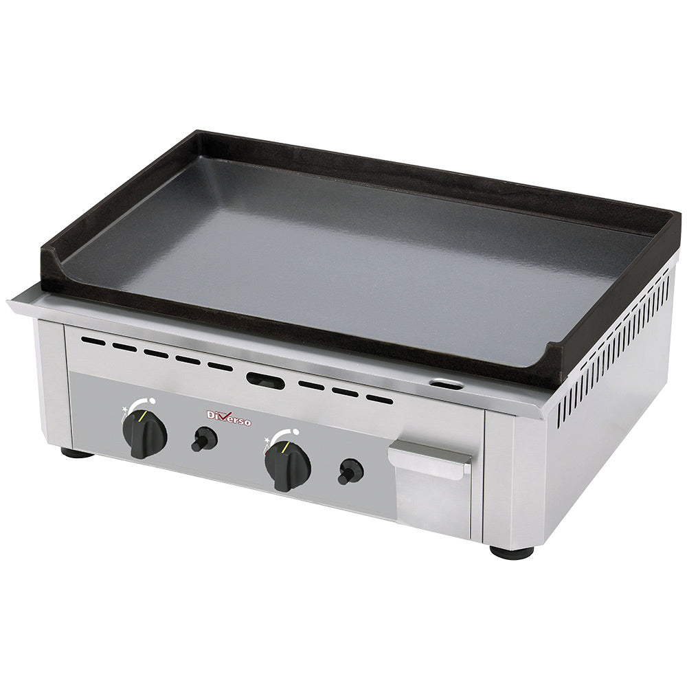 Diamond Gas griddle plate, double, enamelled - WR-GP60-SS