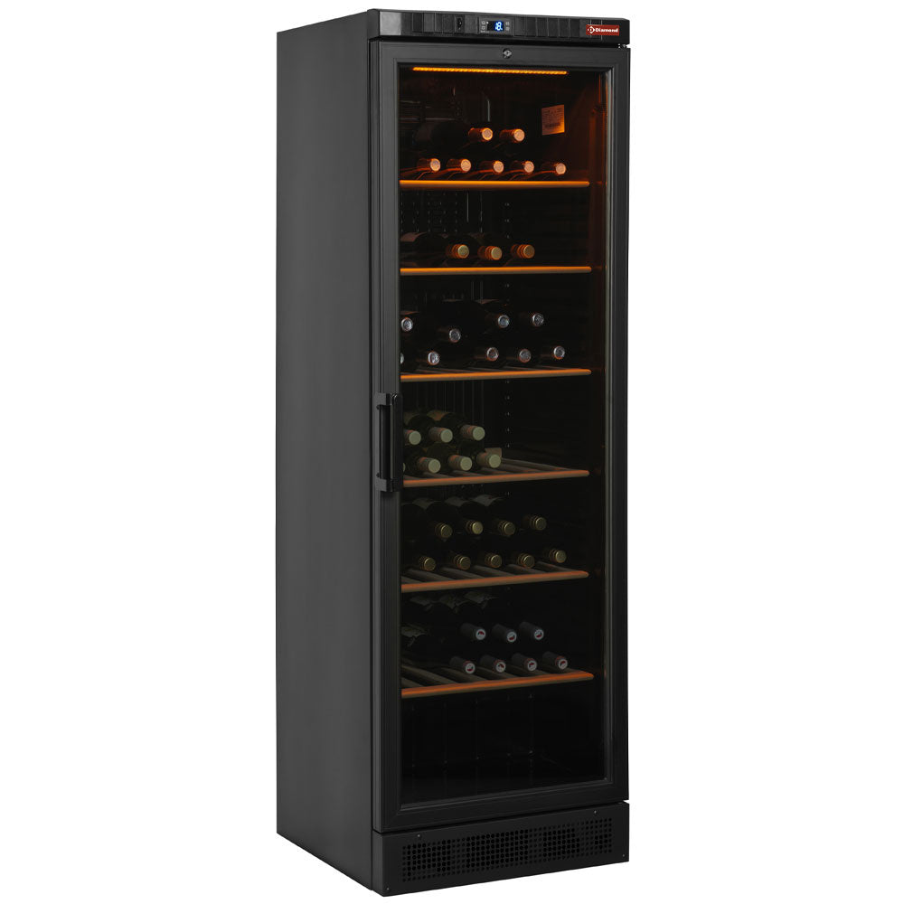 Diamond Ventilated wine cellar, 380 liters, BLACK - WINE-GL38/R6V