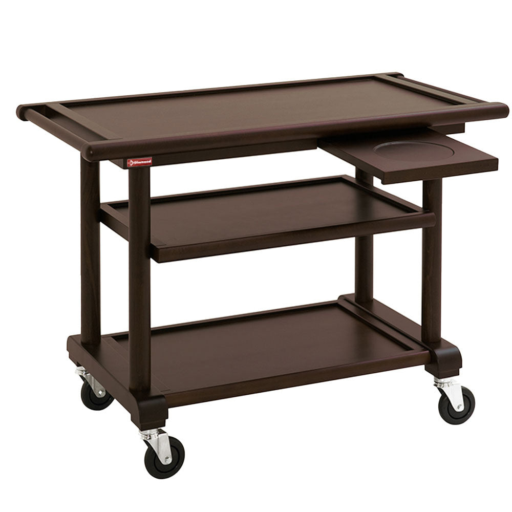 Diamond Trolley service, 3 levels. "wengé" wood, dressage shelf - CSN-B3W