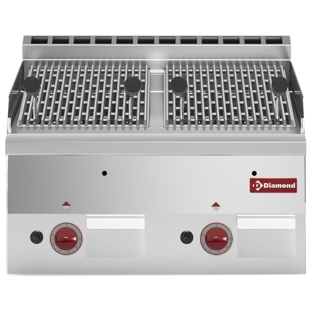 Diamond Lavasteen gasgrill met gietijzeren kookrooster -Bovenkant- - G60/GPL6T-N