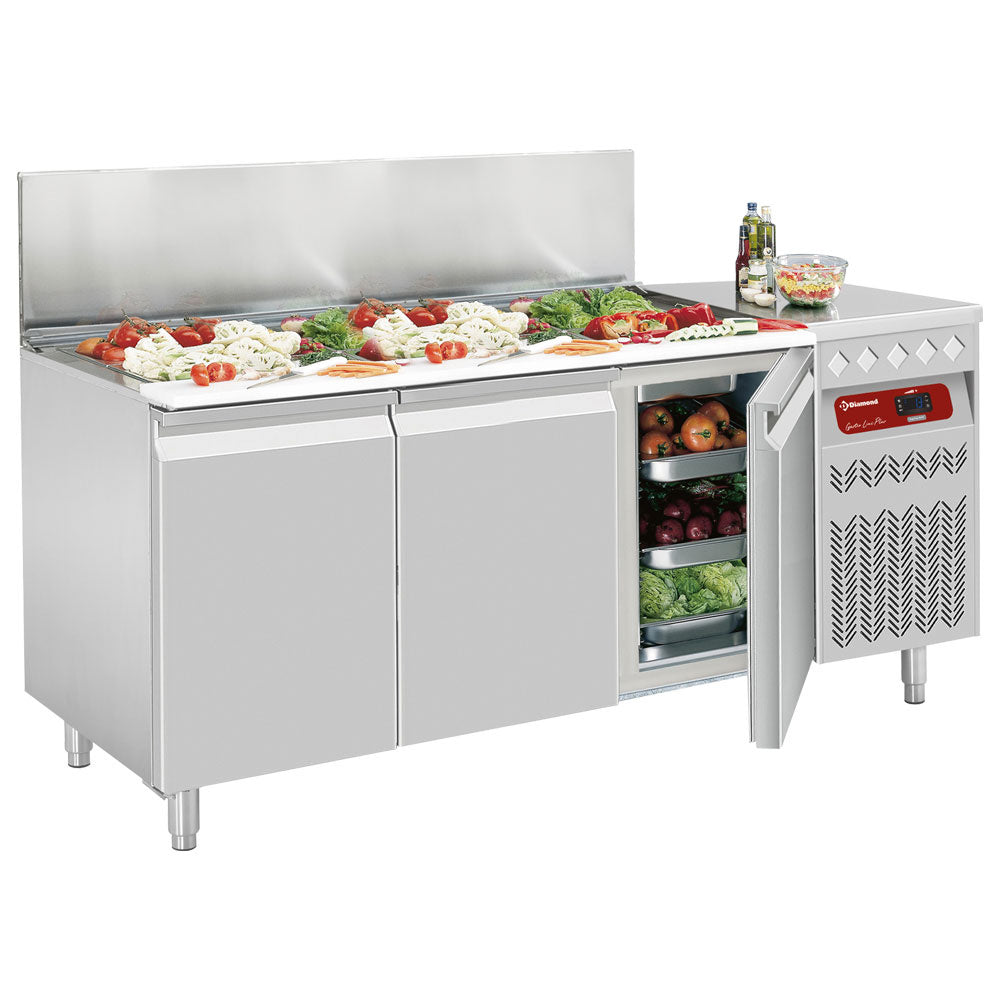Diamond Ventilated cooling table, 3 doors GN 1/1, 405 Lit. refrigerated ...