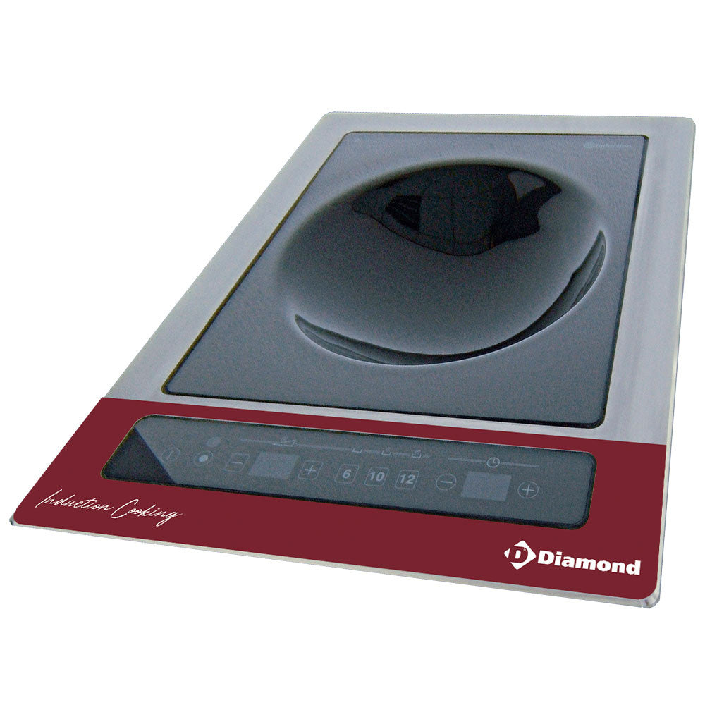 Diamond Induction hob "built-in-WOK" 3,6 kW, tactile keys - WOKI-36IB/M