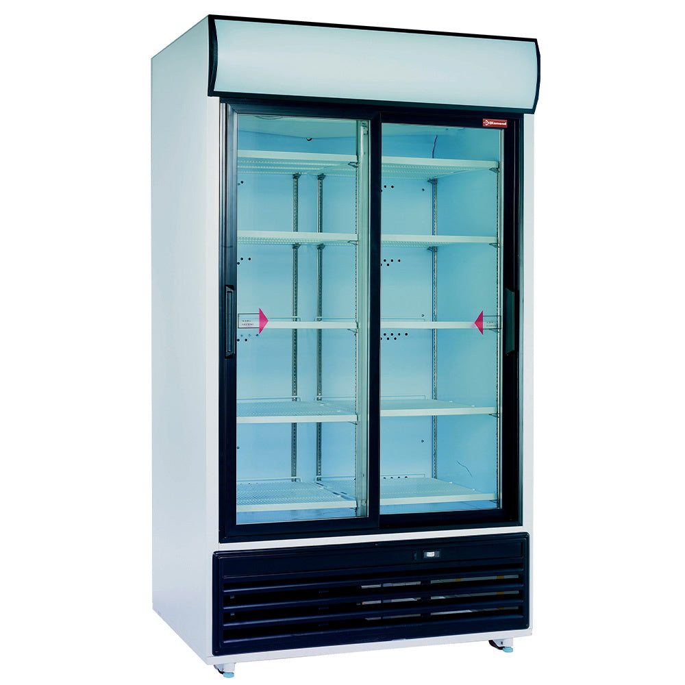 Diamond Drink display double sliding doors, 857 liters, with lightbox - DRINK-110S/R2