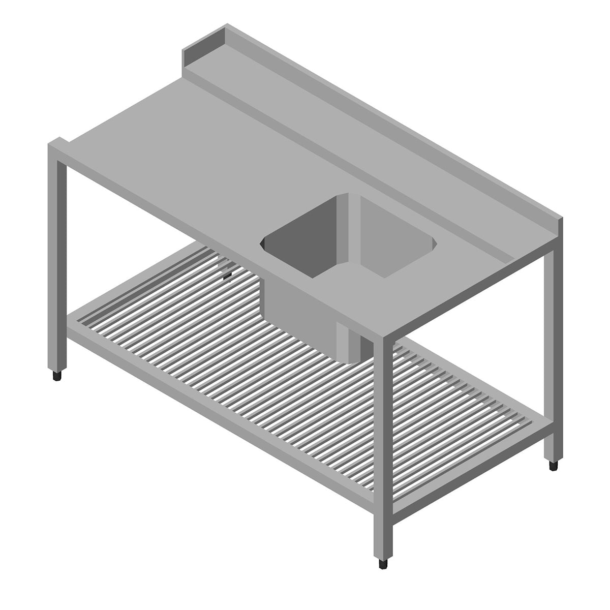 Maxima Afwastafel - 190 x 75cm - Rechts - met Spoelbak en Opbergplank - 09201042