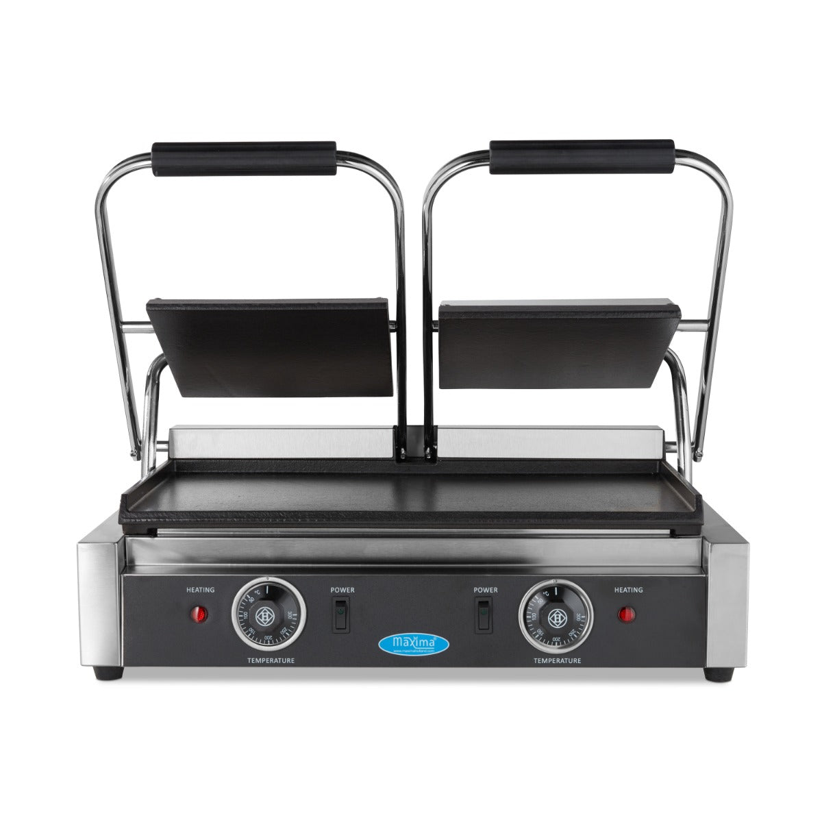 Maxima Contact Grill - Glad - Dubbele Grillplaat - 2 x 22cm - 09300437