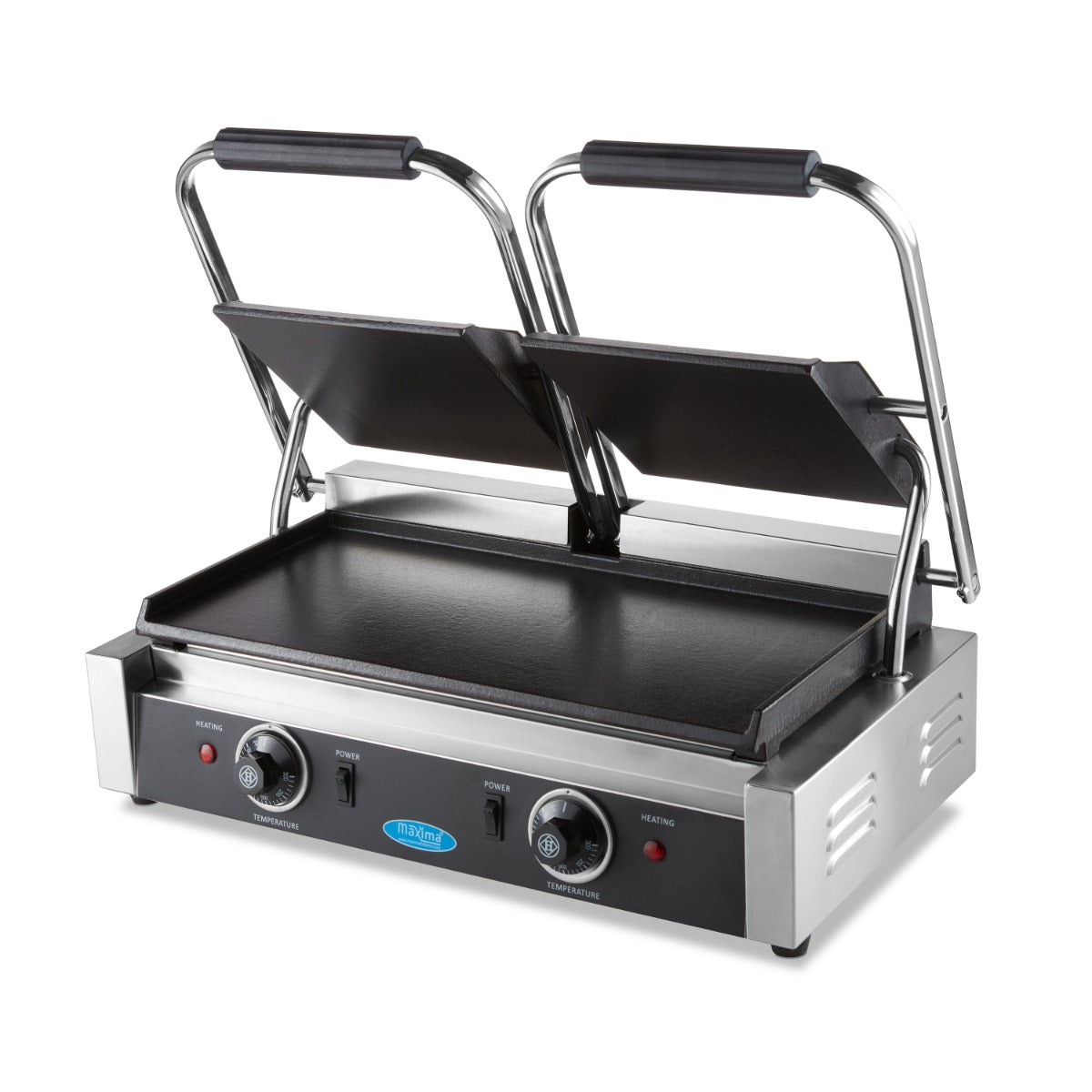 Maxima Contact Grill - Glad - Dubbele Grillplaat - 2 x 22cm - 09300437