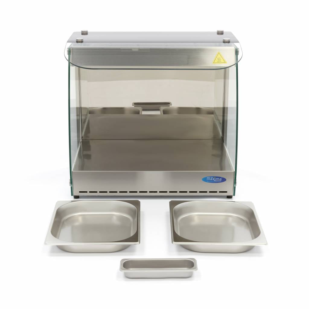 Maxima  Heated Food Display - 56cm - 1 Shelf - Open - Fits 2 x 1/2 GN  - 09400750