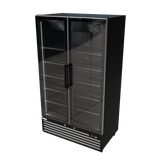 CUBO Koelkast -879 Liter – 2 Glasdeuren – 10 Legplanken – Zwart Interieur – CS-SU1000