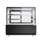 Cubo Kühlvitrine für Kuchen und Gebäck – 1260 mm – Schwarz mit Edelstahlregalen und Glastür – LED-Beleuchtung – CS-BDC12