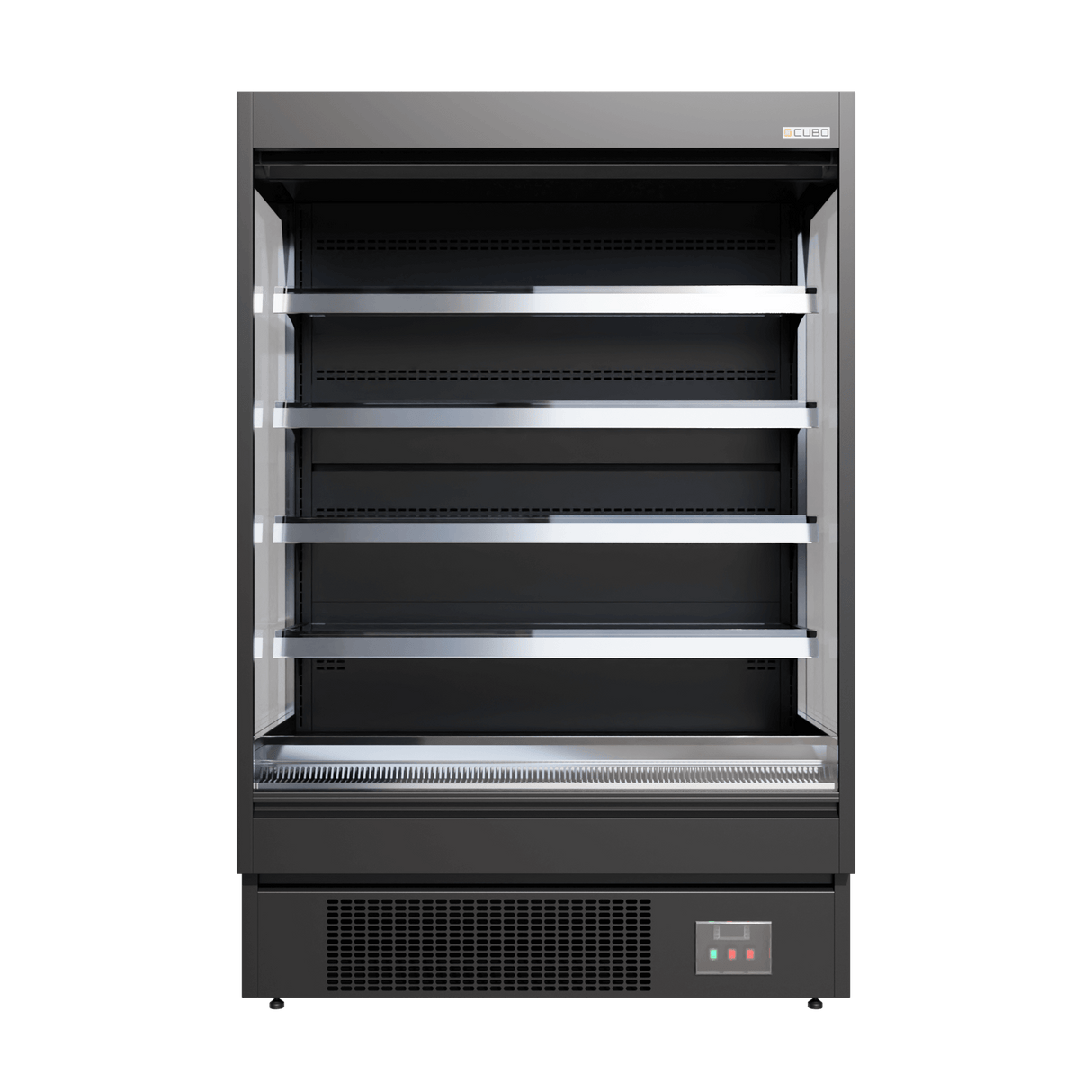 Cubo Multideck Wall Mounted Refridgerated Shelf 448L - Black with Adjustable Stainless Steel Shelves - LED Lighting - CS-MD13
