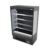 Cubo Multideck Wall Mounted Refridgerated Shelf 448L - Black with Adjustable Stainless Steel Shelves - LED Lighting - CS-MD13