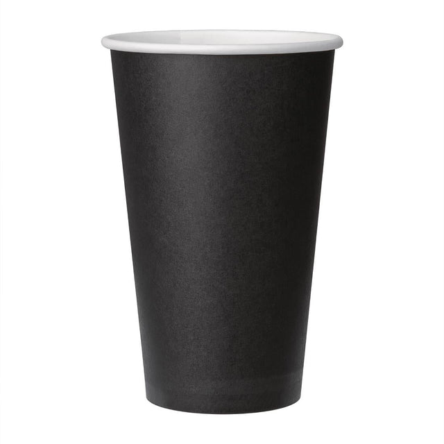 Fiesta Recyclable Coffee Cups Single Wall Black 455ml / 16oz (Pack of 1000) - GF044  Fiesta