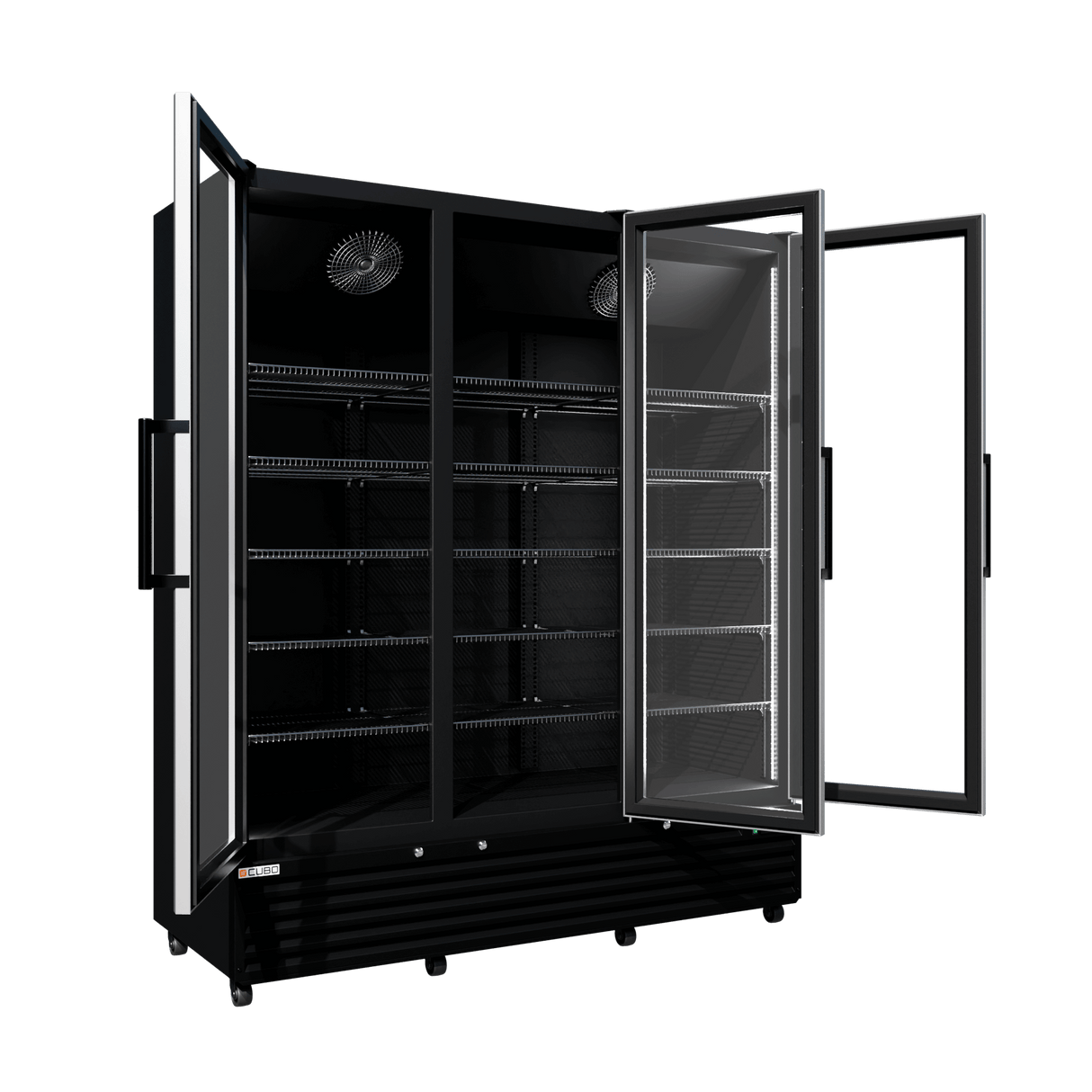 CUBO koelkast - 1483 Liter – 3 Glasdeuren – 15 Legplanken – Zwart Interieur – CS-SU1500