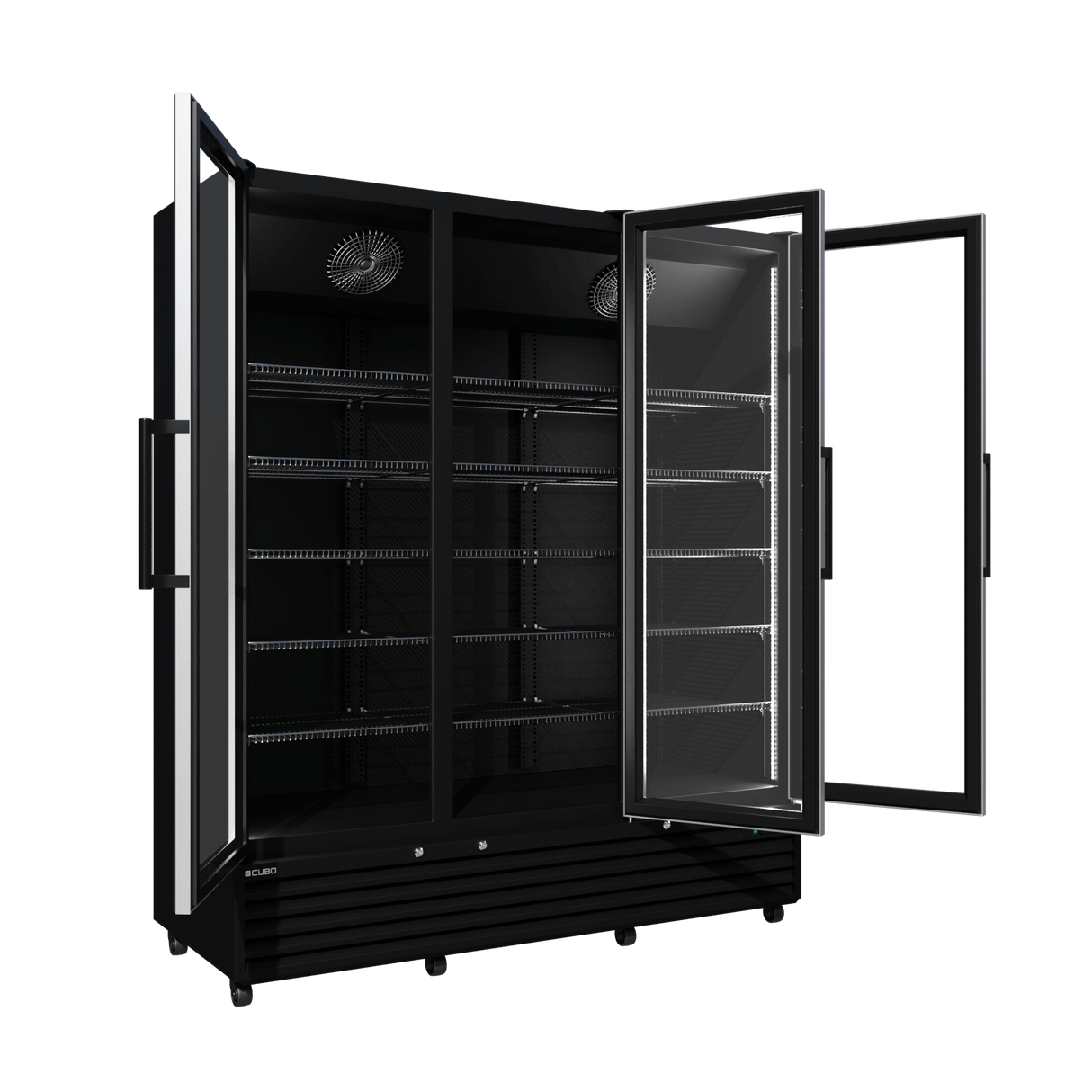 CUBO koelkast - 1483 Liter – 3 Glasdeuren – 15 Legplanken – Zwart Interieur – CS-SU1500