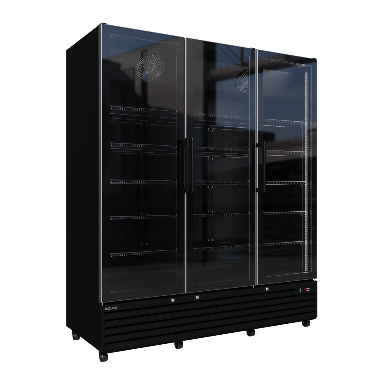 CUBO koelkast - 1483 Liter – 3 Glasdeuren – 15 Legplanken – Zwart Interieur – CS-SU1500