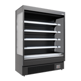 Cubo Multideck Wandkühlregal 516L - Schwarz mit verstellbaren Edelstahlböden - LED-Beleuchtung - CS-MD15