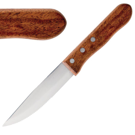 Olympia Jumbo Steak Knives Rosewood Handle (Pack of 12) - GG819  Olympia