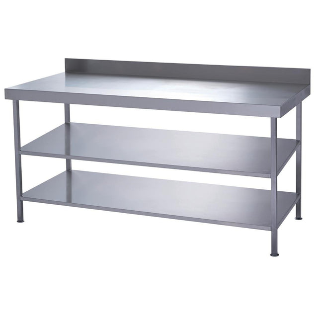 Parry Fully Welded Stainless Steel Wall Table 2 Undershelves 1800x600mm - DC621  Parry