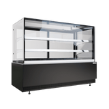 Cubo Kühlvitrine für Kuchen und Gebäck – 1560 mm – Schwarz mit Edelstahlregalen und Glastür – LED-Beleuchtung – CS-BDC16
