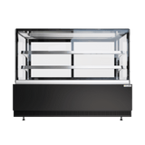 Cubo Kühlvitrine für Kuchen und Gebäck – 1560 mm – Schwarz mit Edelstahlregalen und Glastür – LED-Beleuchtung – CS-BDC16