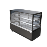 Cubo Kühlvitrine für Kuchen und Gebäck – 1560 mm – Schwarz mit Edelstahlregalen und Glastür – LED-Beleuchtung – CS-BDC16