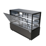 Cubo Kühlvitrine für Kuchen und Gebäck – 1560 mm – Schwarz mit Edelstahlregalen und Glastür – LED-Beleuchtung – CS-BDC16