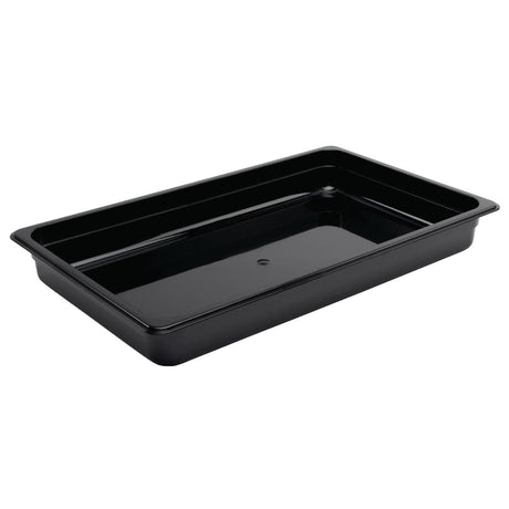 Vogue Polycarbonate 1/1 Gastronorm Container 65mm Black - U454  Vogue