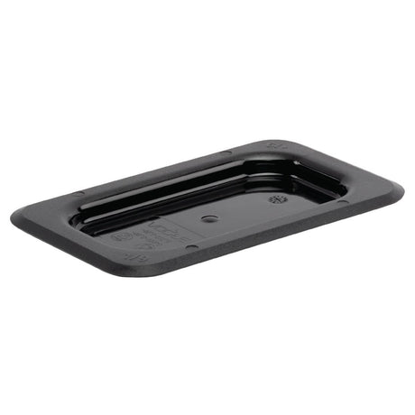 Vogue Polycarbonate 1/9 Gastronorm Lid Black - U479  Vogue