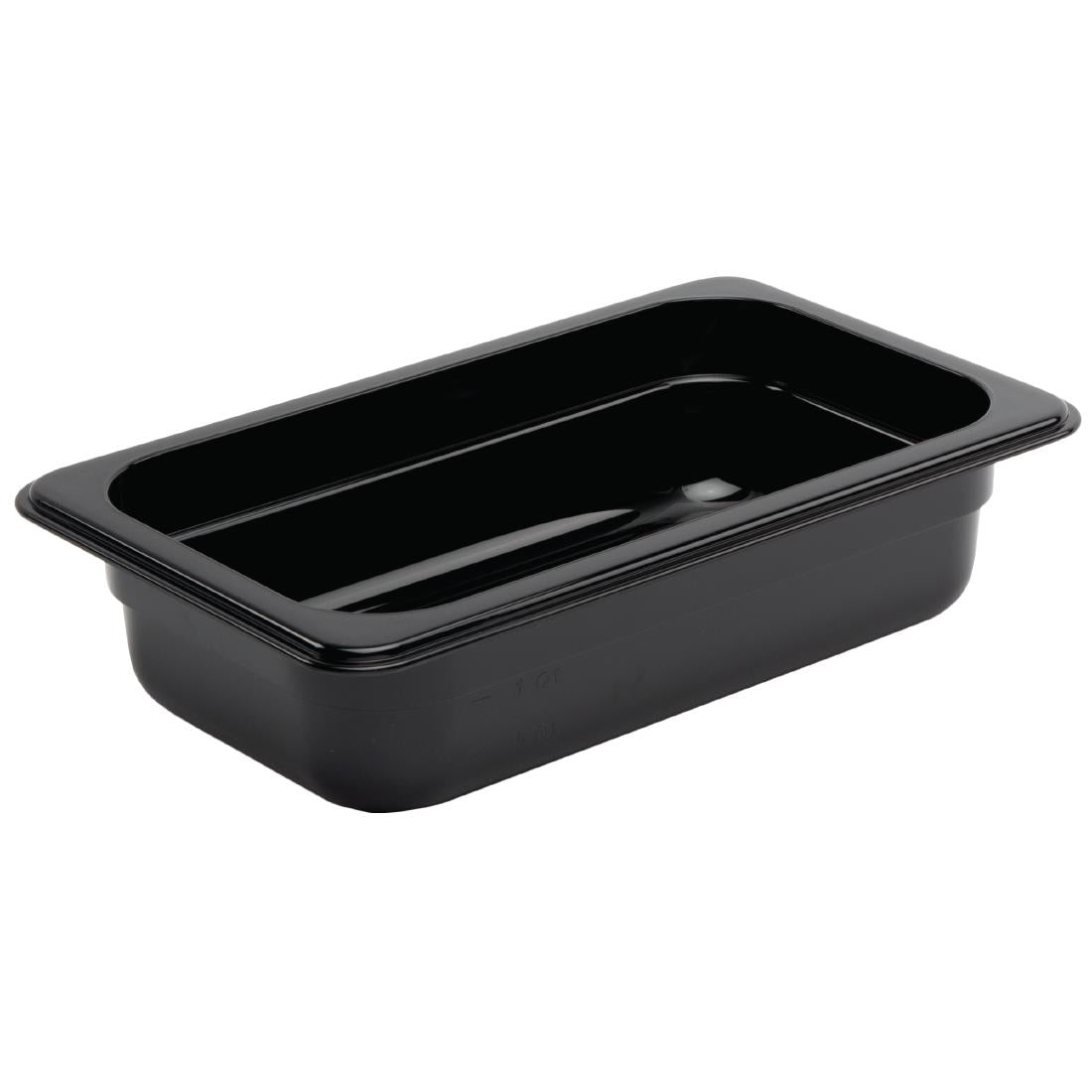 Vogue Polycarbonate 1/4 Gastronorm Container 65mm Black - U466  Vogue