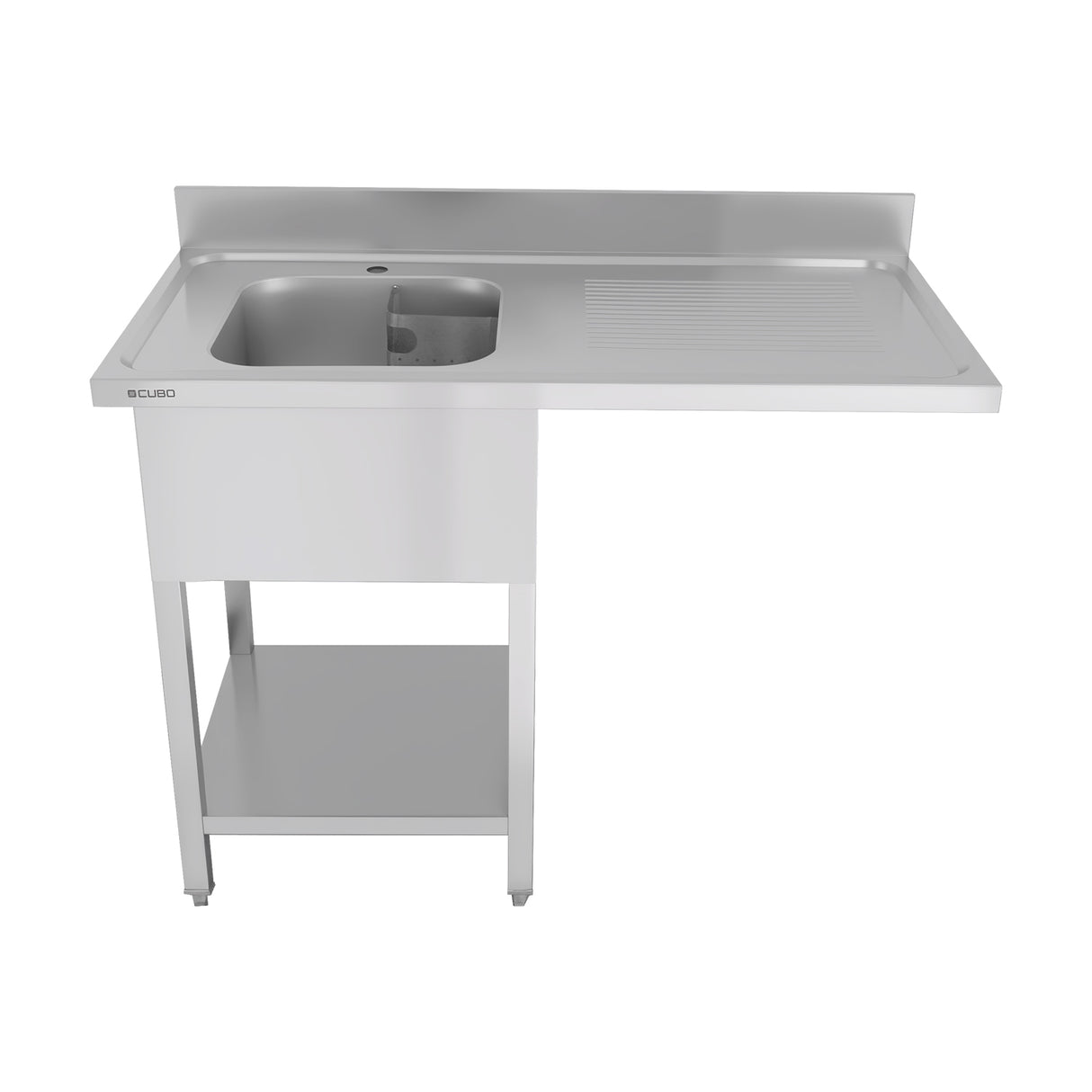 CUBO Stainless Steel Single Dishwasher Sink Left Bowl Right Drainer 1200mm CS-SDS-1200-600R
