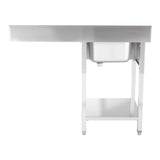 CUBO Stainless Steel Single Dishwasher Sink Left Bowl Right Drainer 1200mm CS-SDS-1200-600R