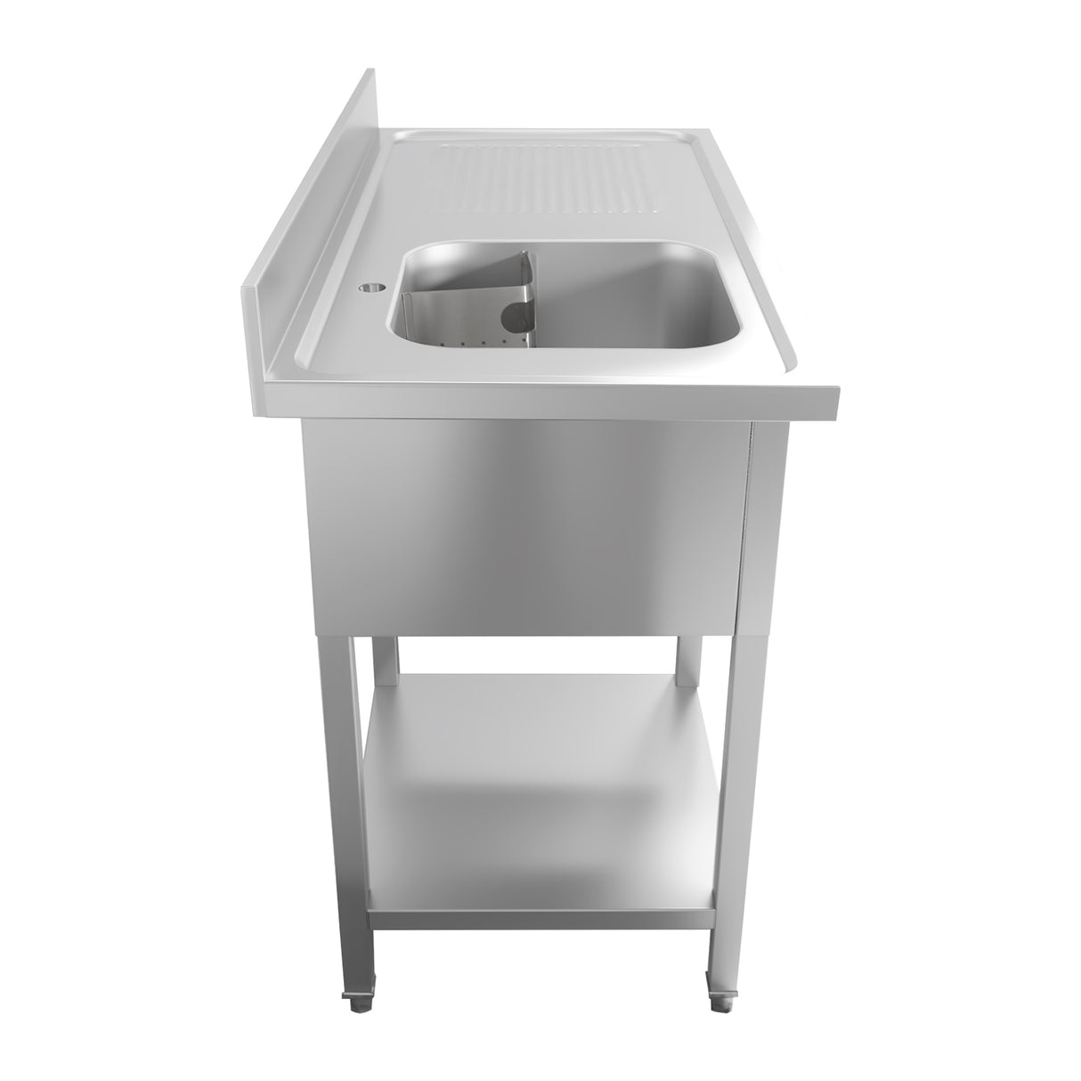 CUBO Stainless Steel Single Dishwasher Sink Left Bowl Right Drainer 1200mm CS-SDS-1200-600R