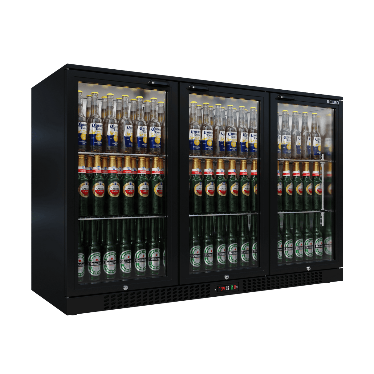 Cubo Barkühlschrank 324L - 3 Glasflügeltüren- Abschließbar - CS-320H-EE