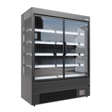 Cubo Multideck Wall Mounted Refrigerated Shelf with Door 693L - Black with Adjustable Stainless Steel Shelves and Glass Door- LED Lighting - CS-MDGD