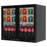 Bar Fridge 207L - 2 Hinged Glass Doors - Lockable - CS-210H-EE