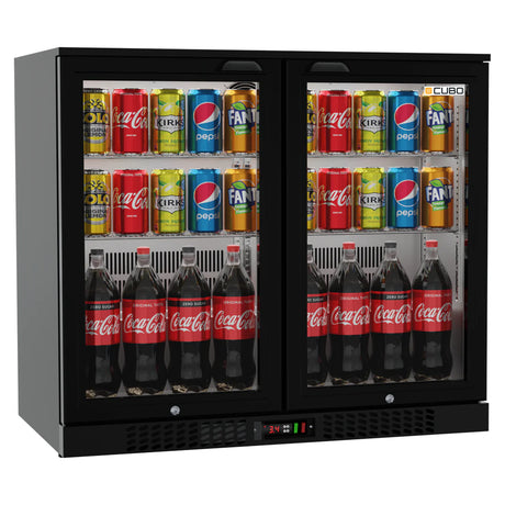 Bar Fridge 207L - 2 Hinged Glass Doors - Lockable - CS-210H-EE