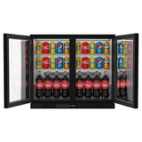 Bar Fridge 207L - 2 Hinged Glass Doors - Lockable - CS-210H-EE