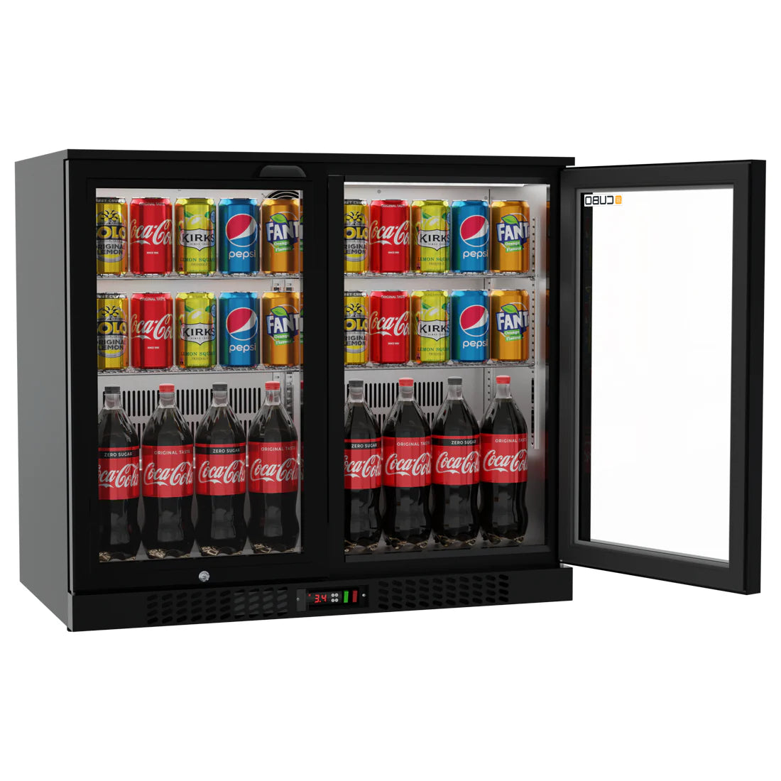 Barkoelkast 207L - 2 Scharnierende glazen deuren - Afsluitbaar met slot - CS-210H-EE